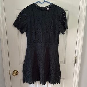 Pink Lily Dark Green Lace Dress